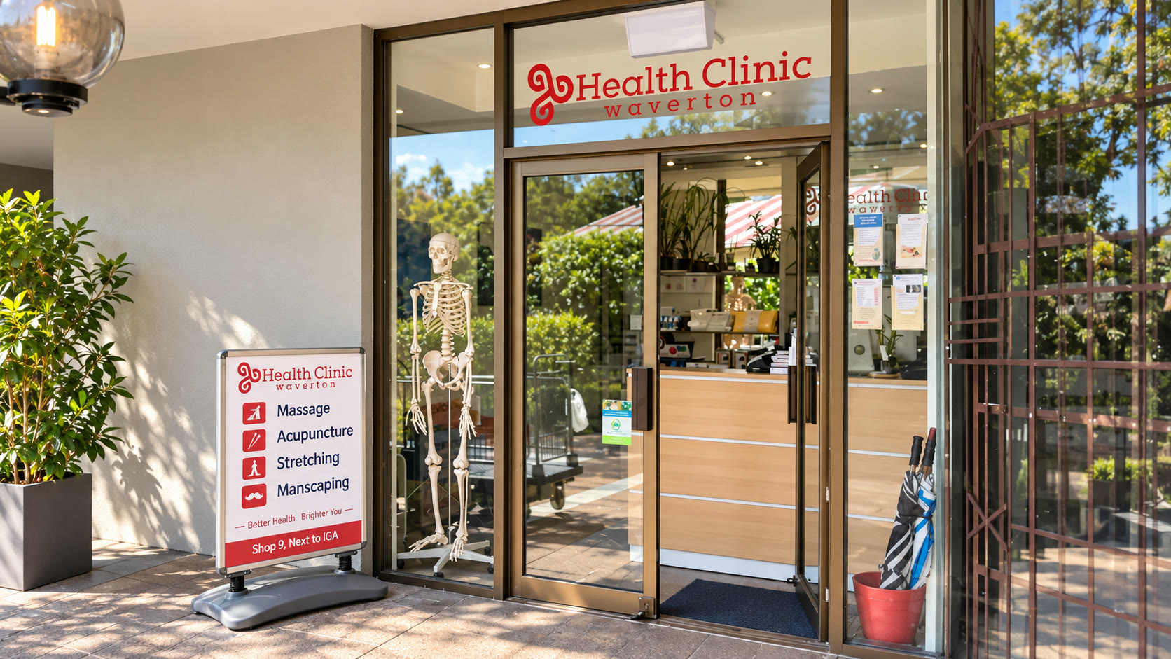 Health Clinic Waverton — shopfront entrance